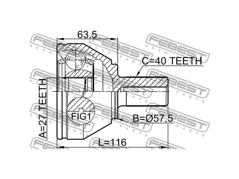 VOLVO Outer CV Joint, FEBEST 2910FLIIF - Image 2