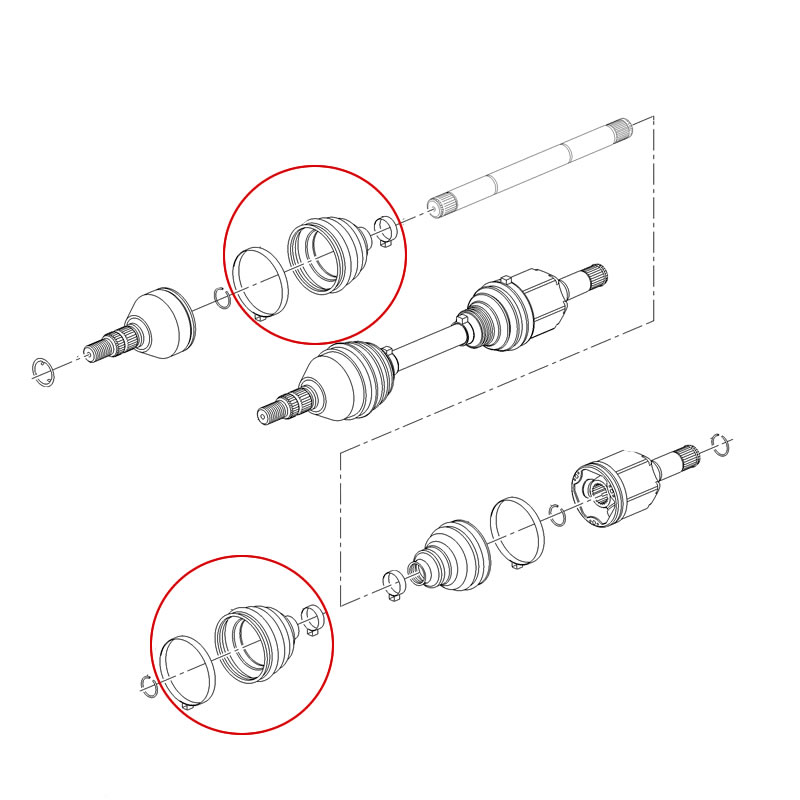 VOLVO Outer CV Joint Boot Kit FEBEST 2117PCA223 - Image 3